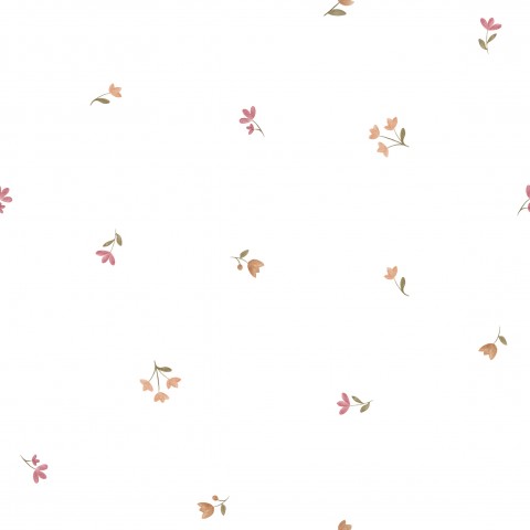 Jersey a white background with pink flowers and leaves