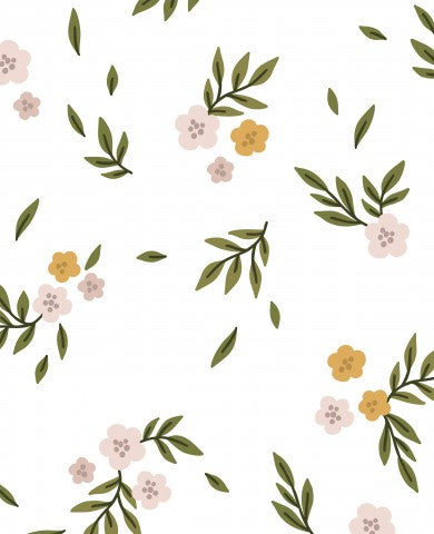 Muslinblommor och blad