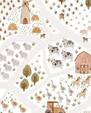 SoftShell an illustration of a farm with animals and farm animals