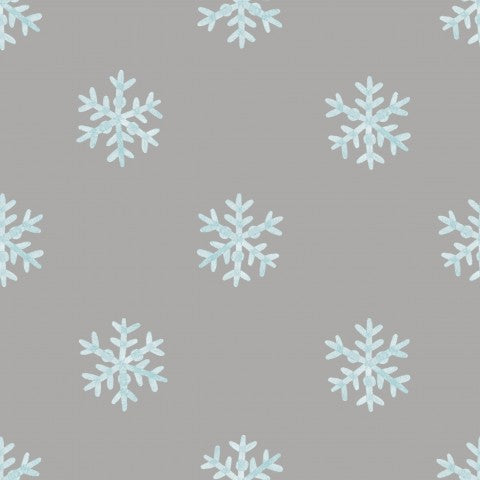 Rib Jersey Schneeflocken auf grauem Hintergrund