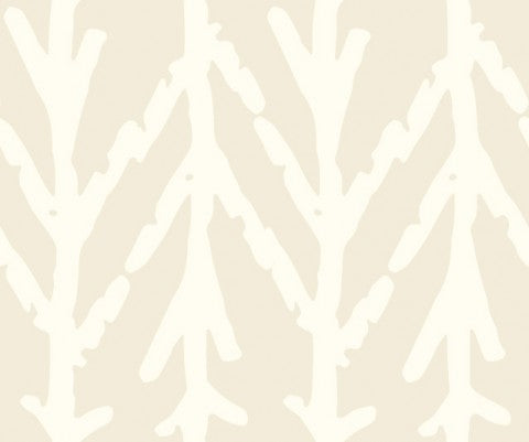 Beige Baumwoll-Canvas mit Woodland-Fischgrätmuster - ideal für innovative Projekte und Moden. 100% Baumwolle, meterweise verfügbar, zum Nähen geeignet.