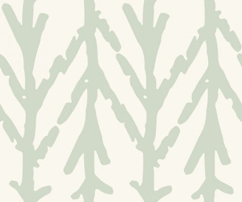Panama a green and white wallpaper with branches on it