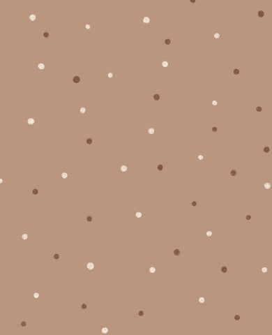 Stilvolle Baumwoll-Canvas-Blätter in Braun mit Weihnachts-Dot-Muster - ideal für Dekorationsartikel, Tücher oder Kleidung - meterware Stoff zum nähen, passend