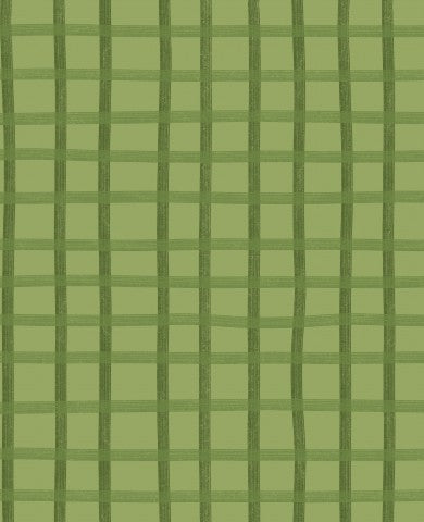 French Terry a green and white checked fabric pattern