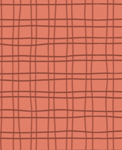 Ribjersey med orangebrunt ternmønster