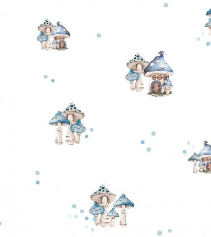 SoftShell a mushroom wallpaper with blue and white dots