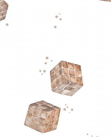 Ranskalainen frotee-vesivärikuvio kuutioilla ja kuplilla