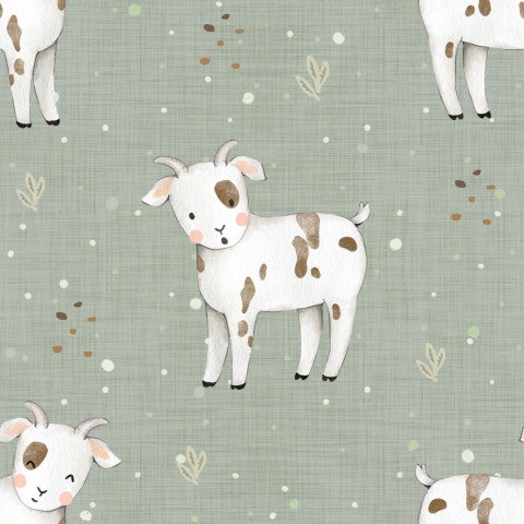 Panama a goat pattern on a green background