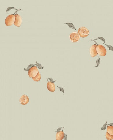 Waterproof fabric oranges and leaves