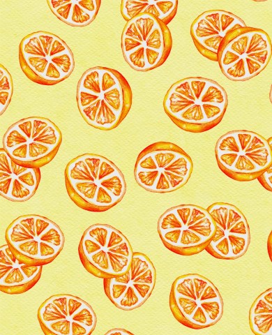 Jersey orange slices on a yellow background