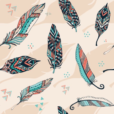 Plumes de jersey sur fond beige