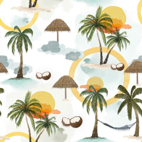 French Terry palm trees and a hammock