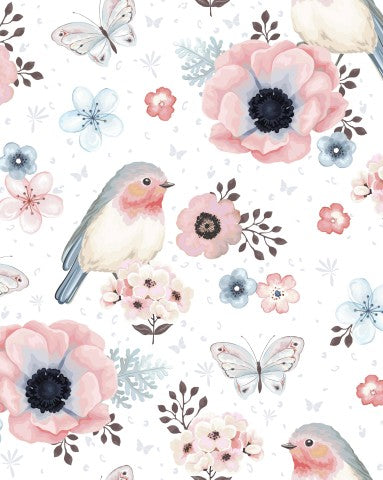 Oiseaux et fleurs à l'aquarelle de Jersey