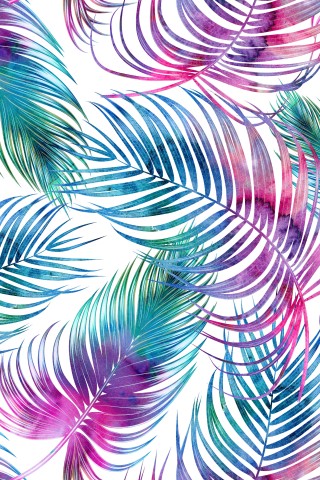 Toile de coton feuilles de palmier tropicales
