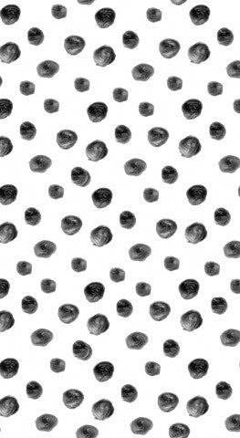 Toile de coton à motif noir et blanc avec des cercles dessus