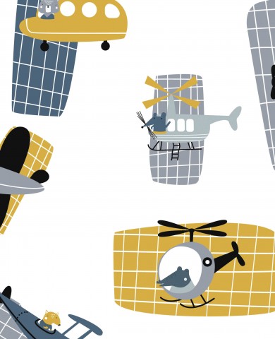 French Terry airplane, helicopter and airplane