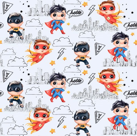 Toile de coton Super-héros de dessins animés