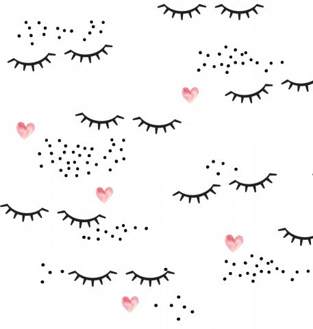 French Terry eyelashes and hearts