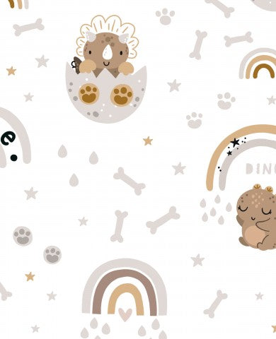 Toile de coton animaux mignons et arcs-en-ciel