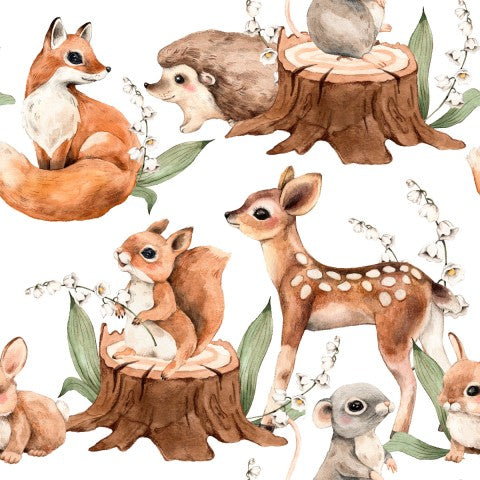 Tissu imperméable animaux de la forêt