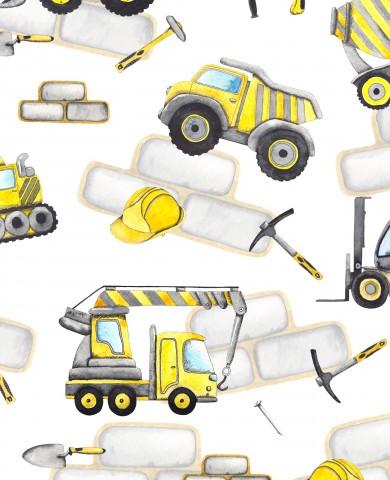 Véhicules et outils de construction en toile de coton