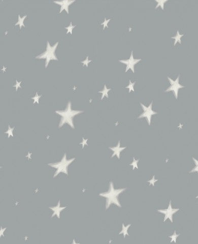 Toile de coton à fond gris avec des étoiles blanches dessus