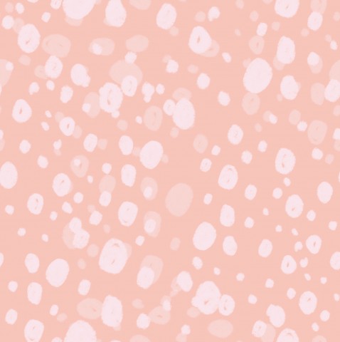 Toile de coton avec un fond à pois roses et blancs
