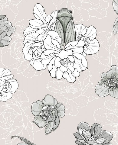 Vecteurs de fleurs et de scarabées en toile de coton