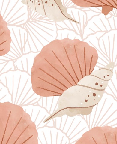 Canvas cotton shells and mussels on a white background