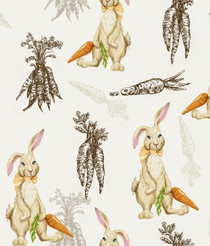 Tissu imperméable lapin et carotte