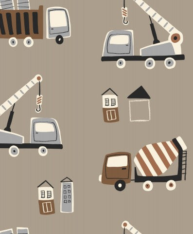 Véhicules et camions de construction en toile de coton