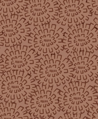 Wasserdichter Stoff Abstract Flowers Mocha Mousse Dark
