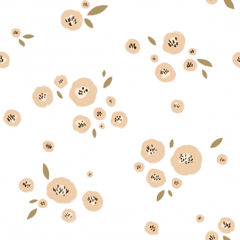Wasserdichter Stoff Abstract flowers White