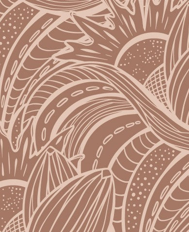 Wasserdichter Stoff Abstract Waves in Mocha Mousse Color