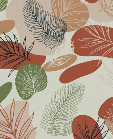 Jersey Abstract colorful palm leaves on light