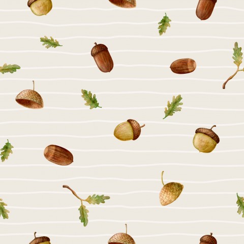 Musselin Acorns Cream Stripes