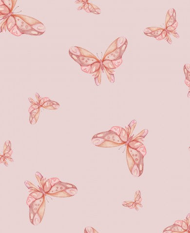 Jersey watercolor butterflies on pink small