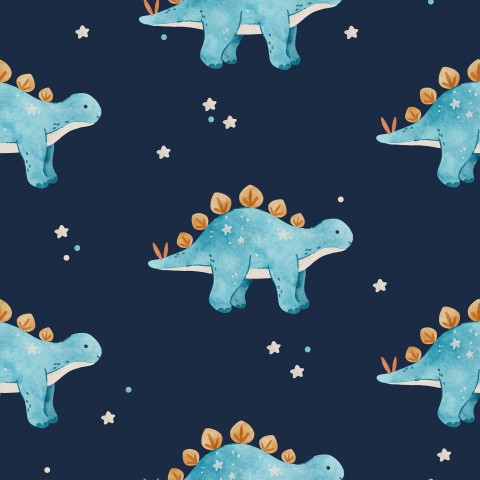 Jersey watercolor cute dinosaur navy blue