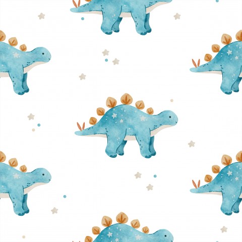  Maglia a coste con dinosauri acquerellati