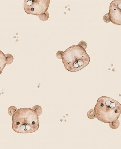 Jersey Autumn Bears Minimal beige 2 dots