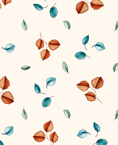 Waterproof fabric Autumn Falling Oak Leaves
