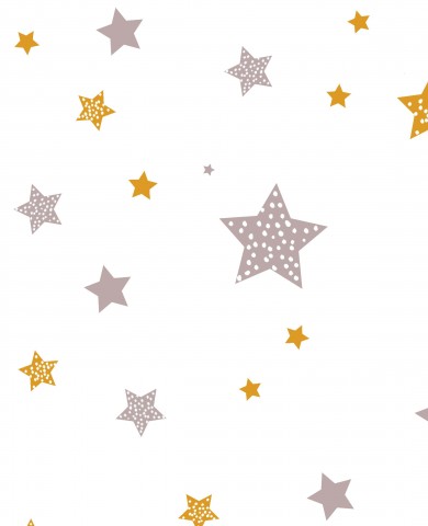 Toile de coton étoiles sur fond blanc