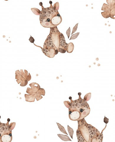Jersey Baby Giraffe 30x30cm white