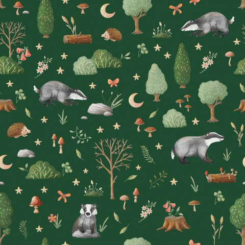 Muslin badgers, mushrooms and trees