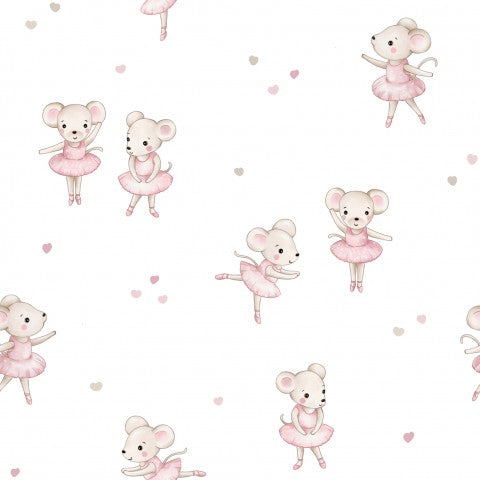 Jersey Ballerina Mouse White 14x14cm