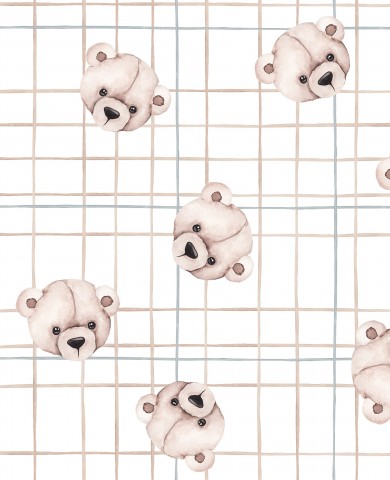 Jersey bears beige grid