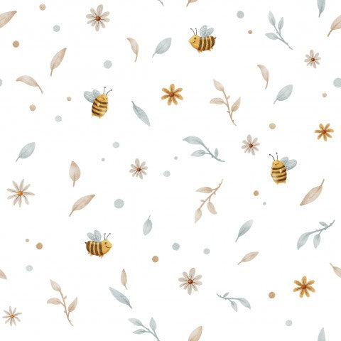 Jersey Bees and Florals White