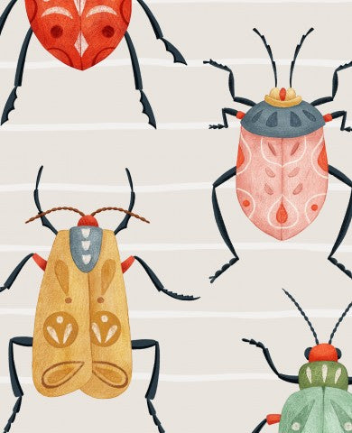 Waterproof fabric Beetle stripes big scale