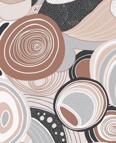 Muslin Beige Gray Abstract Line Art Drawing