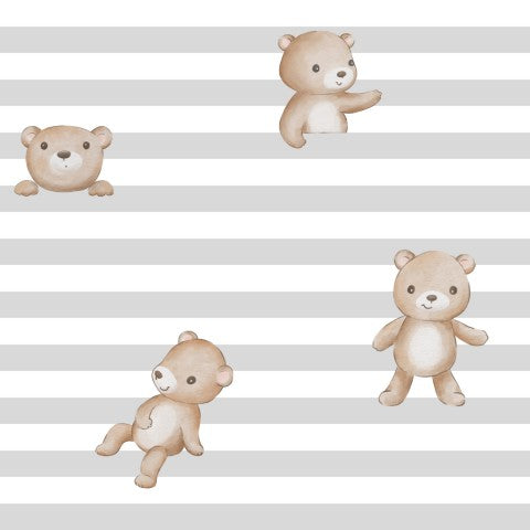 Musselin Ben Teddy Gray Stripes